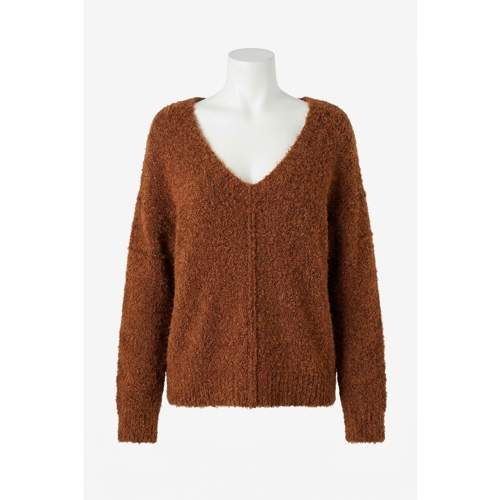 NEW FREE PEOPLE icing v-neck pullover in mocha java